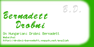 bernadett drobni business card